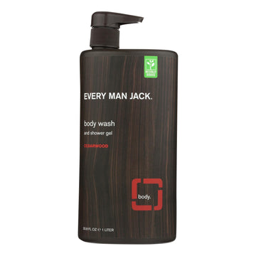 Every Man Jack Body Wash Cedarwood Body Wash - Case Of 33.8 - 33.8 Fl Oz. - Maras Green