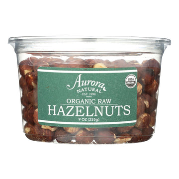 Aurora Natural Products - Organic Raw Hazelnuts - Case Of 12 - 9 Oz. - Maras Green