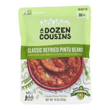 A Dozen Cousins - Beans Refried Pinto Classic - Case Of 6 - 10 Oz - Maras Green