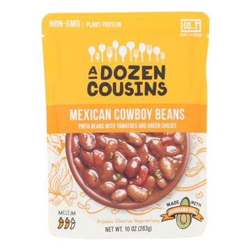 A Dozen Cousins - Ready To Eat Beans - Mexican Pinto - Case Of 6 - 10 Oz. - Maras Green