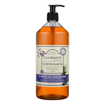 A La Maison - Liquid Hand Soap - Lavender Aloe - 33.8 Fl Oz. - Maras Green