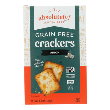Absolutely Gluten Free - Crackers - Toasted Onion - Case Of 12 - 4.4 Oz. - Maras Green