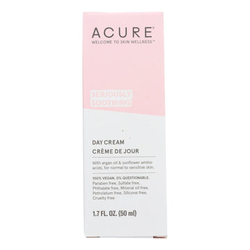 Acure Sensitive Facial Cream - Argan Oil And Sunflower Amino Acids - 1.75 Fl Oz. - Maras Green