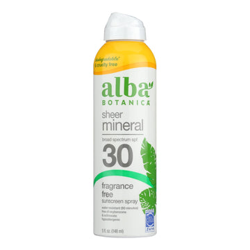 Alba Botanica - Sunscreen Spray For Face Mineral Spf 30 - 1 Each - 5 Fluid Ounces - Maras Green