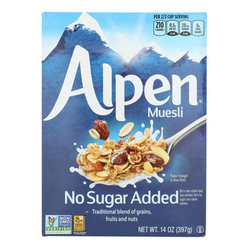 Alpen No Added Sugar Muesli Cereal - Case Of 12 - 14 Oz. - Maras Green