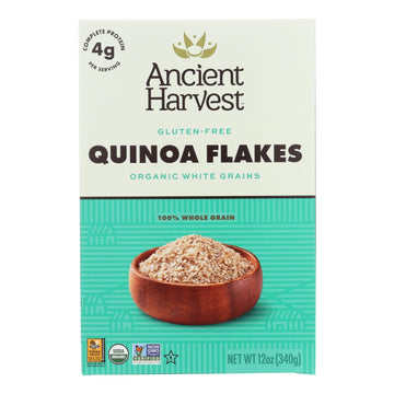 Ancient Harvest Organic Hot Cereal - Quinoa Flakes - Case Of 12 - 12 Oz - Maras Green