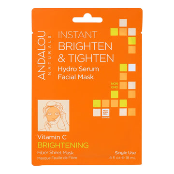 Andalou Naturals Instant Brighten & Tighten Facial Mask - Vitamin C - Case Of 6 - 0.6 Fl Oz - Maras Green