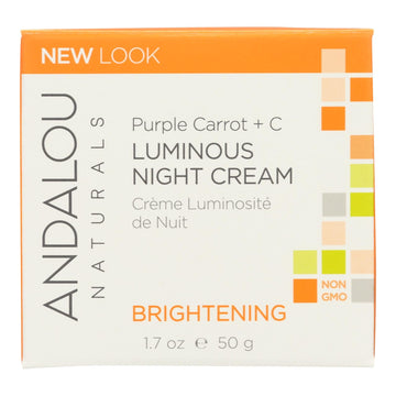 Andalou Naturals Luminous Night Cream Purple Carrot + C - 1.7 Oz - Maras Green