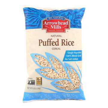 Arrowhead Mills - All Natural Puffed Rice Cereal - Case Of 12 - 6 Oz. - Maras Green