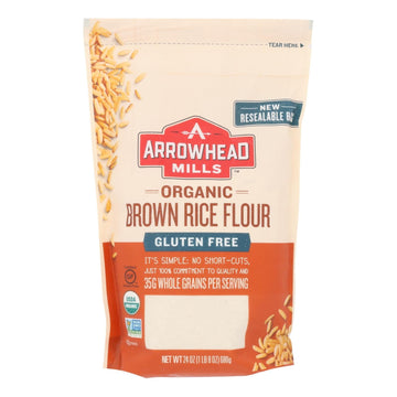 Arrowhead Mills - Organic Brown Rice Flour - Gluten Free - Case Of 6 - 24 Oz. - Maras Green