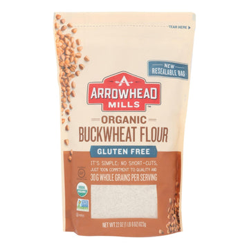 Arrowhead Mills - Organic Bukwheat Flour - Gluten Free - Case Of 6 - 22 Oz. - Maras Green