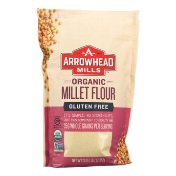 Arrowhead Mills - Organic Millet Flour - Gluten Free - Case Of 6 - 23 Oz. - Maras Green