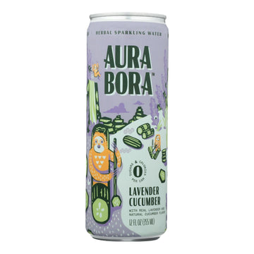 Aura Bora - Spklng Water Lavender Cucumber - Case Of 12 - 12 Fz - Maras Green