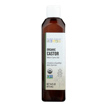 Aura Cacia - Skin Care Oil - Organic Castor Oil - 16 Fl Oz - Maras Green