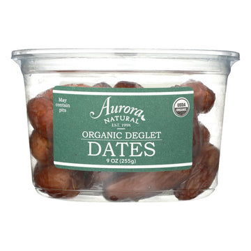 Aurora Natural Products - Organic Deglet Dates - Case Of 12 - 9 Oz. - Maras Green