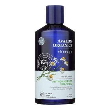 Avalon Active Organics Shampoo - Anti Dandruff - 14 Oz - Maras Green