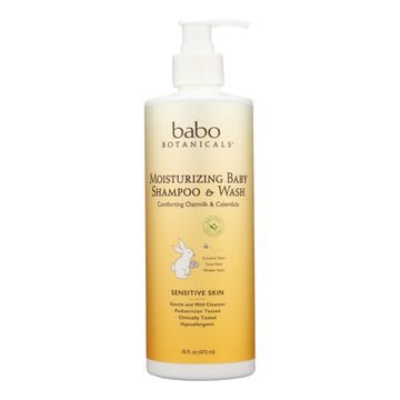 Babo Botanicals - Baby Shampoo And Wash - Moisturizing - Oatmilk - 16 Oz - Maras Green