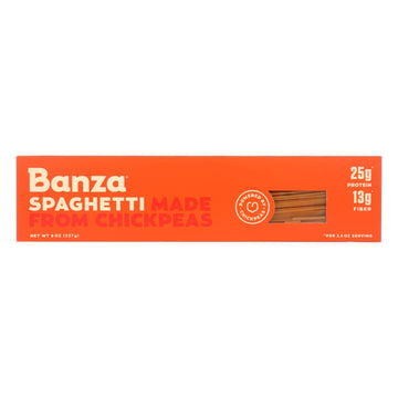 Banza - Chickpea Pasta - Spaghetti - Case Of 12 - 8 Oz. - Maras Green