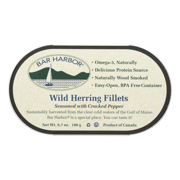Bar Harbor - Wild Herring Fillets - Cracked Pepper - Case Of 12 - 6.7 Oz. - Maras Green