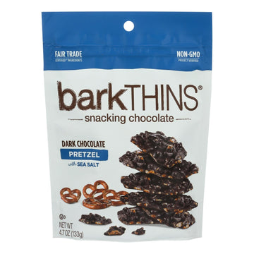 Bark Thins Dark Chocolate - Pretzel With Sea Salt - Case Of 12 - 4.7 Oz. - Maras Green