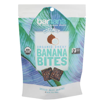 Barnana Chewy Banana Bites - Organic Coconut - Case Of 12 - 3.5 Oz. - Maras Green