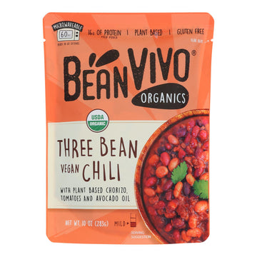 Bean Vivo - Chili 3 Bean Vegan - Case Of 6 - 10 Oz - Maras Green