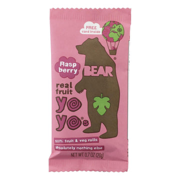Bear Real Fruit Yoyo Snack - Raspberry - Case Of 6 - 3.5 Oz. - Maras Green