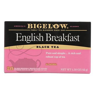 Bigelow Tea English Breakfast Black Tea - Case Of 6 - 20 Bags - Maras Green