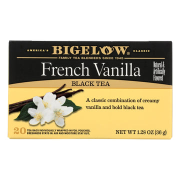Bigelow Tea French Vanilla Black Tea - Case Of 6 - 20 Bags - Maras Green