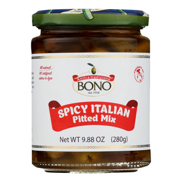 Bono - Olive Mix Spicy Itln Pittd - Case Of 6 - 9.88 Oz - Maras Green