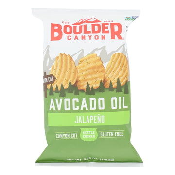 Boulder Canyon - Kettle Chips - Avocado Oil Jalapeno - Case Of 12 - 5.25 Oz. - Maras Green