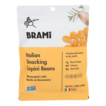 Brami Lupini Snack - Garlic And Herb - Case Of 8 - 5.3 Oz. - Maras Green