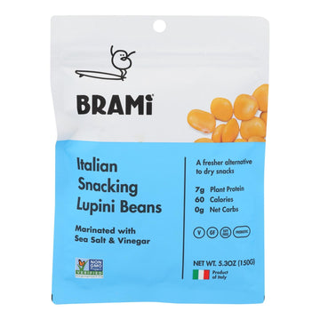 Brami Lupini Snack - Sea Salt - Case Of 8 - 5.3 Oz. - Maras Green