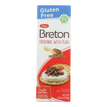 Breton/dare - Crackers - Original With Flax - Case Of 6 - 4.76 Oz. - Maras Green