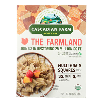 Cascadian Farm Cereal - Organic - Multi - grain Squares - 12.3 Oz - Case Of 10 - Maras Green