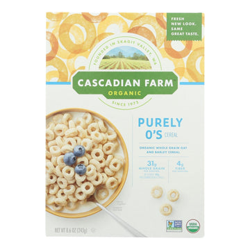 Cascadian Farm Cereal - Organic - Purely Os - 8.6 Oz - Case Of 12 - Maras Green