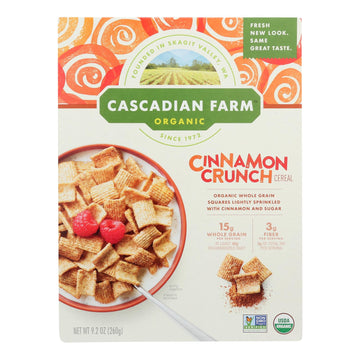 Cascadian Farm Organic Cereal - Cinnamon Crunch - Case Of 10 - 9.2 Oz - Maras Green