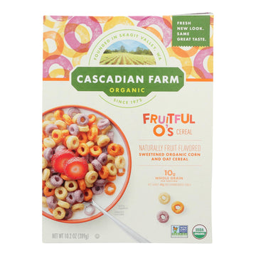 Cascadian Farm Organic Cereal - Fruitful Os - Case Of 10 - 10.2 Oz - Maras Green