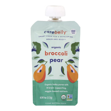 Cerebelly - Puree Broccoli Pear - Case Of 6 - 4 Oz - Maras Green