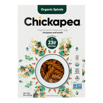 Chickapea Pasta - Pasta - Spirals - Case Of 6 - 8 Oz. - Maras Green