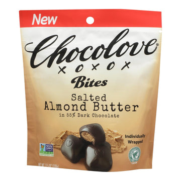 Chocolove Xoxox - Bites - Dark Chocolate Almonds And Sea Salt - Case Of 8 - 3.5 Oz. - Maras Green