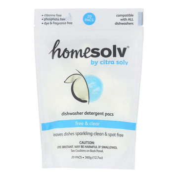 Citra - solv Natural Dishwasher Detergent Pacs - Free And Clear - Case Of 8 - 12.7 Oz. - Maras Green