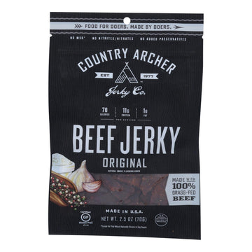 Country Archer - Jerky Original Beef - Case Of 12 - 2.5 Oz - Maras Green