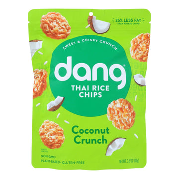Dang - Sticky Rice Chips - Coconut - Case Of 12 - 3.50 Oz - Maras Green