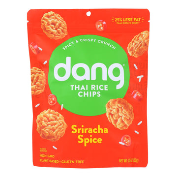 Dang - Sticky Rice Chips - Sriracha - Case Of 12 - 3.50 Oz - Maras Green