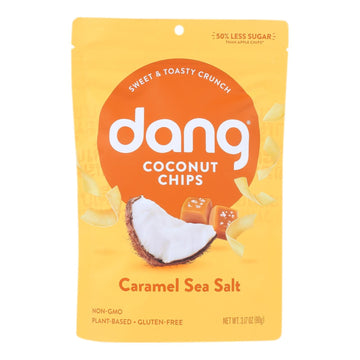 Dang - Toasted Coconut Chips - Caramel Sea Salt - Case Of 12 - 3.17 Oz. - Maras Green
