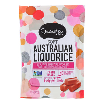 Darrell Soft Eating Liquorice - Strawberry - Case Of 8 - 7 Oz. - Maras Green