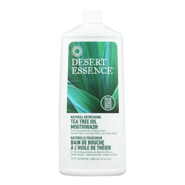 Desert Essence - Natural Refreshing Tea Tree Oil Mouthwash - 16 Fl Oz - Maras Green