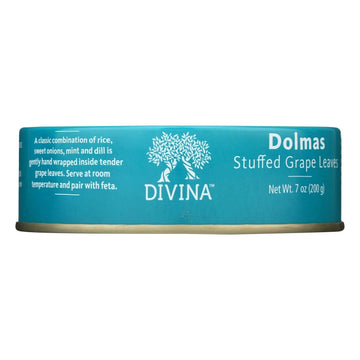 Divina - Dolmas Stuffed Grape Leaves - Case Of 12 - 7 Oz. - Maras Green
