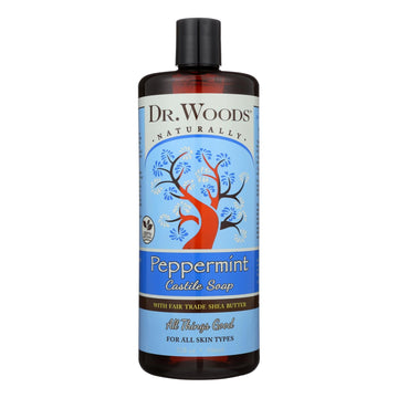 Dr. Woods Shea Vision Pure Castile Soap Peppermint With Organic Shea Butter - 32 Fl Oz - Maras Green
